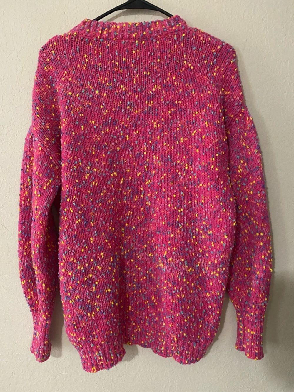 Cozy Pink Speckled Knit Sweater Kawaii Cute - Picture 7 of 9